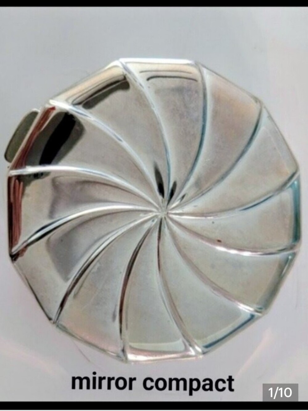Compact Octagonal Silver Pocket Purse Mirror - Portable Travel Mirror - Picture 8 of 8